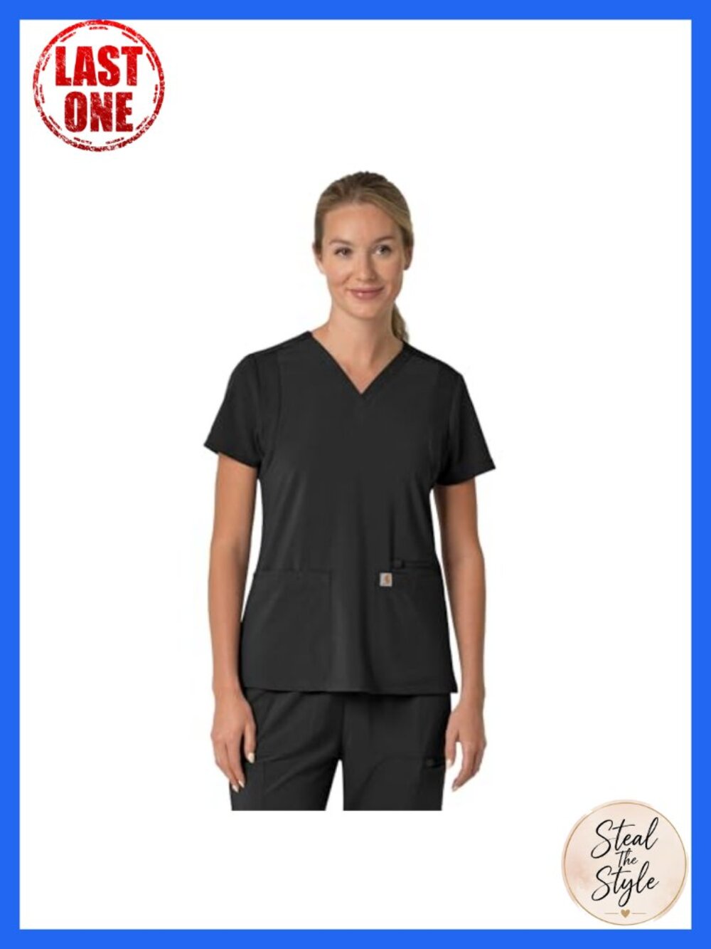 Carhartt Force Cross-Flex V-Neck Scrub Top 3 Pockets Modern Fit